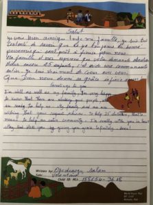 Aiche from Mali wrote us a letter