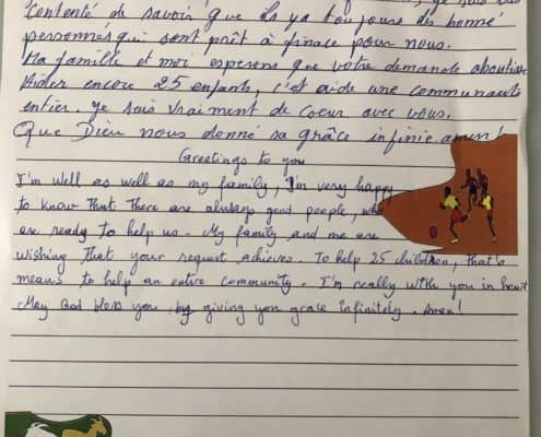 Aiche from Mali wrote us a letter